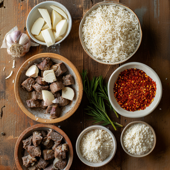 Cretan Wedding rice pilaf with lamb Gamopilafo 