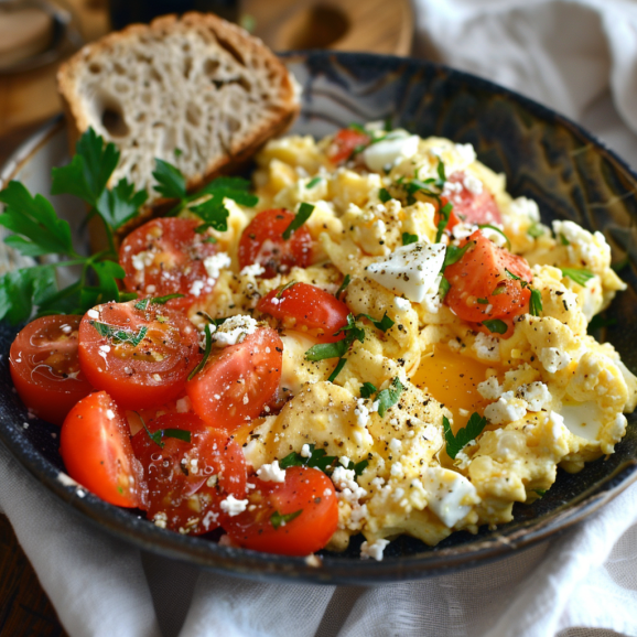 Easy Breakfast Ideas Greek Scrambled Eggs