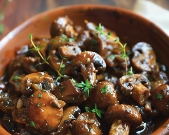 Mushrooms Cooked in a Red Wine Sauce