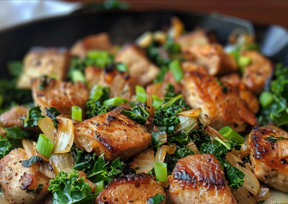 Pork with Cabbage Kale