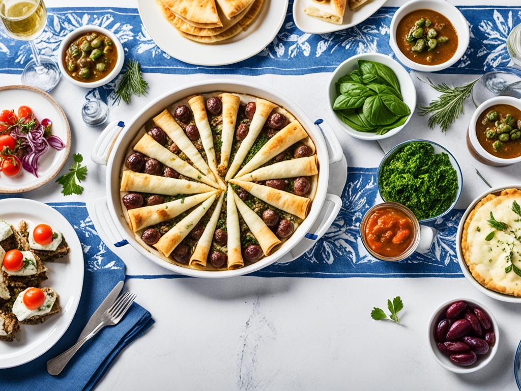 Traditional Greek table settings