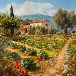 Traditional Greek Vegetable Garden