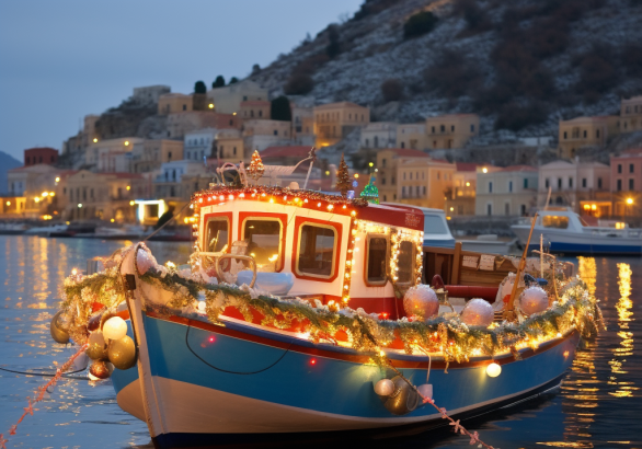 bstavrou greek Christmas tradition decorating boats