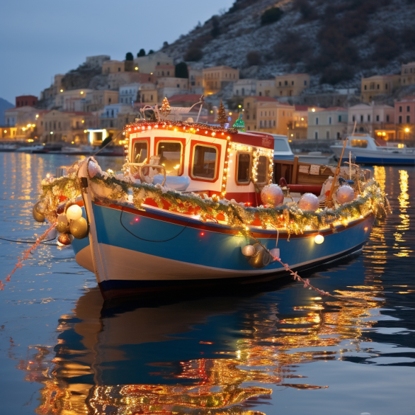 bstavrou greek Christmas tradition decorating boats