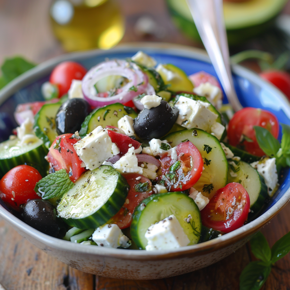 cucumber Greek salad Gyros Homemade