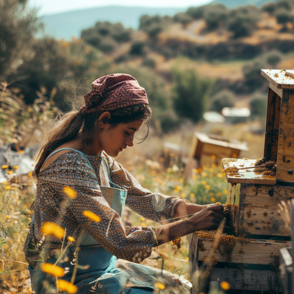 greek woman honey