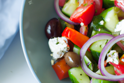 mediterranean greek salad a refreshing blend of fresh vegetables olives and feta cheese